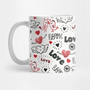 Love Doodle Birds Mug